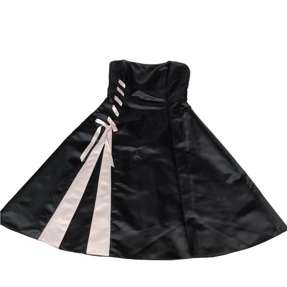 black chiffon dresses Taylor Black Tie Back Mini Dress - US 12 main image 0